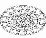 Printable mandala s lots of heartsc79a coloring pages