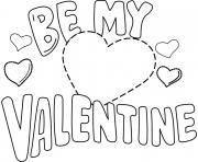 Printable be my valentine valentines day coloring pages