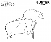 Printable Sing Coloring Pages Pig Gunter coloring pages