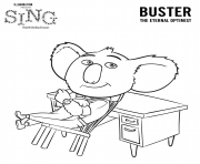Printable Sing Movie Coloring Pages Koala Buster coloring pages