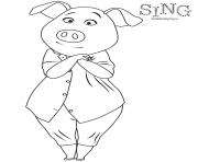 Printable Sing Colouring Page Pig Rosita coloring pages