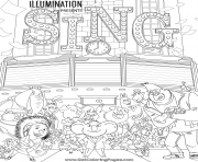 Printable Movie Sing coloring pages