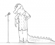 Printable Sing Alligator coloring pages