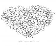 Printable Valentine Heart Flowers coloring pages