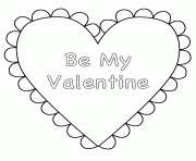 Printable Valentine Heart Be mine coloring pages