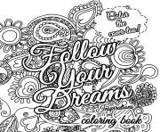 Printable Quote about dream for adults coloring pages