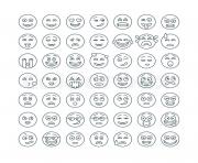 Poop Emoji Coloring Pages Printable Flat Emoticons Set Modern Smileys