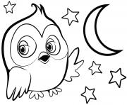 Printable cute owl for girls coloring pages