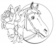 Printable horse flowers for girls coloring pages