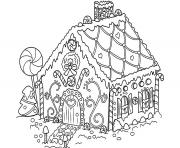 Printable Gingerbread House Candy coloring pages