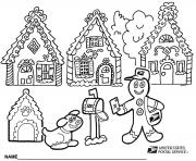 Printable Gingerbread House 7 coloring pages