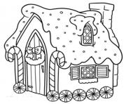 Printable Gingerbread House 3 coloring pages
