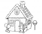 Printable Gingerbread House Page Coloring Sheets coloring pages