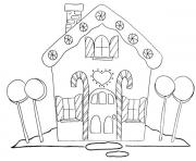 Printable Christmas Gingerbread House 2 coloring pages
