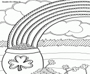 Printable Rainbow Coloring Pages With Pot Of Gold coloring pages