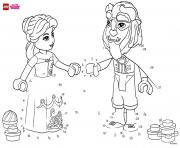 Printable Have fun completing the drawing of Beauty and The Beast lego disney coloring pages
