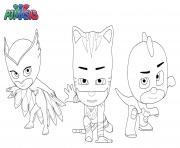 Printable PJ Masks Superheroes coloring pages