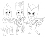 Printable PJ Masks with friends coloring pages