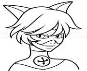 Printable Cat Noir from Miraculous Ladybug Cute coloring pages