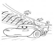 Printable Cars Lightning McQueen backside coconut tree a4 disney coloring pages
