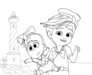 Printable Tim And The Boss Baby Up For Some Adventure coloring pages