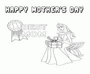 Printable sleeping beauty mothers day gift coloring pages