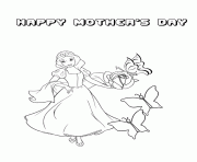 Printable snow white mothers day flower coloring pages