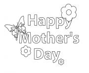 Printable Happy Mothers Day message flower coloring pages