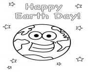 Printable happy earth day smile earth world coloring pages