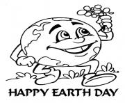 Printable Earth Day Happy Kids coloring pages