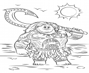 Printable maui from moana cool coloring pages