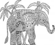 Printable elephant adults hard difficult coloring pages coloring pages