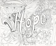 Printable advanced difficult hard hope message adult coloring pages