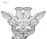 Printable advanced toothy giraffe animal coloring pages