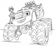 Printable blaze monster truck for kids coloring pages