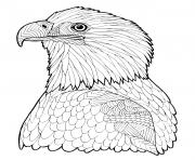 Printable Bald Eagle Zentangle page adult hard advanced coloring pages