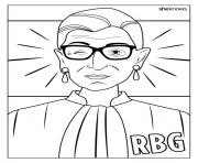 Printable Ruth Bader Ginsburg Wink coloring pages