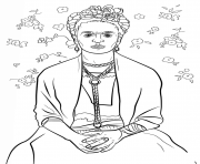 Printable frida kahlo coloring pages