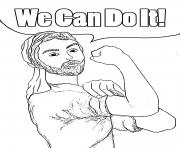 Printable Rosie The Riveter Man Funny coloring pages