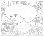 Printable Angela Davis Power Girl coloring pages