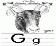 Printable coloring alphabet traditional goat coloring pages