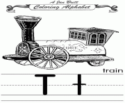 Printable coloring alphabet traditional train coloring pages