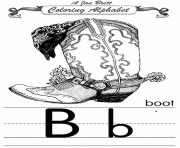 Printable coloring alphabet traditional boot coloring pages