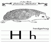 Printable coloring alphabet traditional hedgehog coloring pages