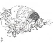 Printable hedgies december coloring art by jan brett coloring pages