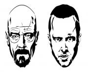 Printable jesse and white from the breaking bad coloring pages