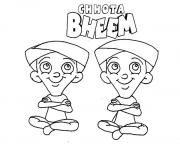 Printable Chota Bheem Characters Dhole and Bhole coloring pages