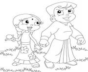 Printable chhota bheem and krishna kids coloring pages
