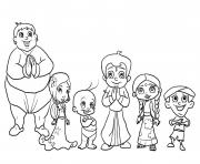 Printable chota bheem characters coloring pages