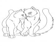 Printable A Love Between Warrior Cats a4 coloring pages